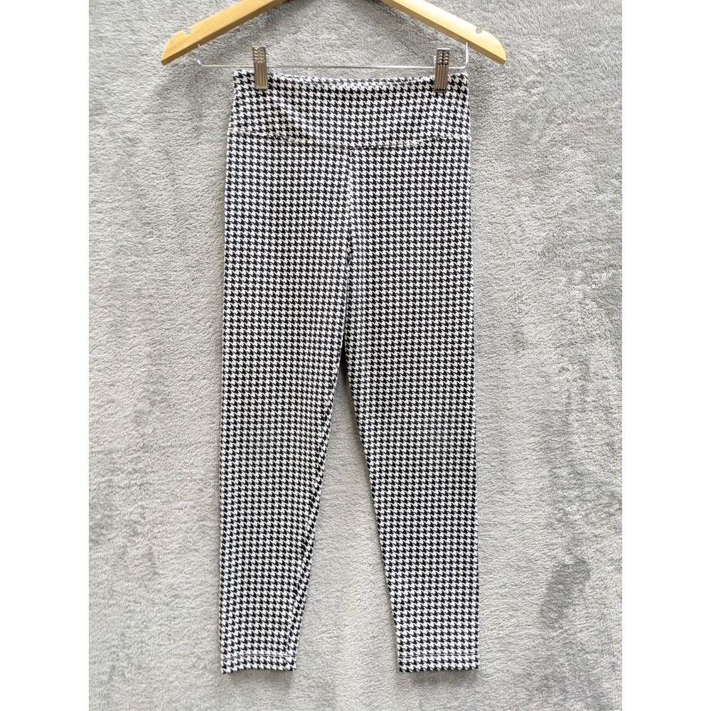 Dark Academia Houndstooth Leggings Womens XS Black White Stretch J.Crew Pants